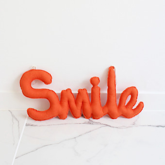 {린넨러브가랜드}Linen SMILE Cushion Garland_Orange